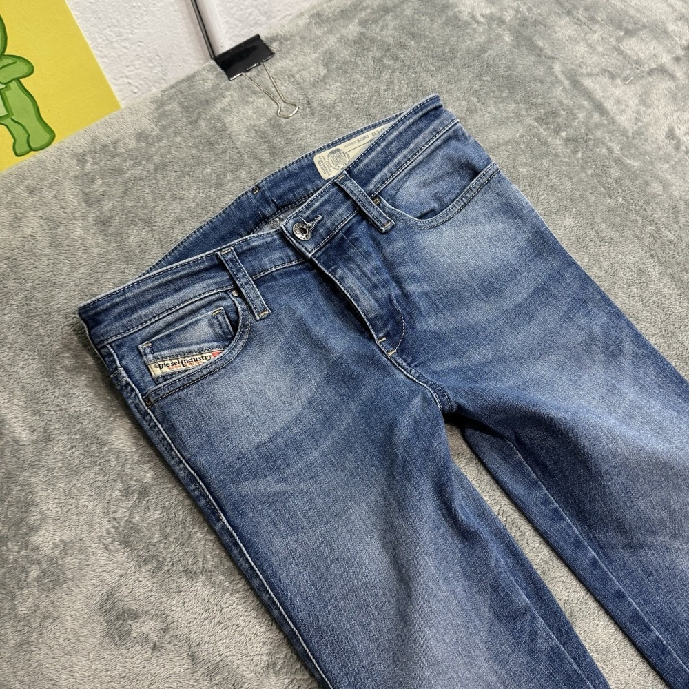 Diesel Skinzee Women's Jeans 27x32 (26x25) Blue Super Skinny Mid Rise Grunge - Picture 3 of 12